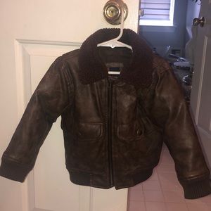 Baby Gap leather bomber jacket